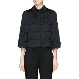 Stella McCartney silk fringed button-up shirt S